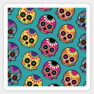 Sugar Skull Pattern Colorful Design, Artwork, Vector, Graphic Sticker